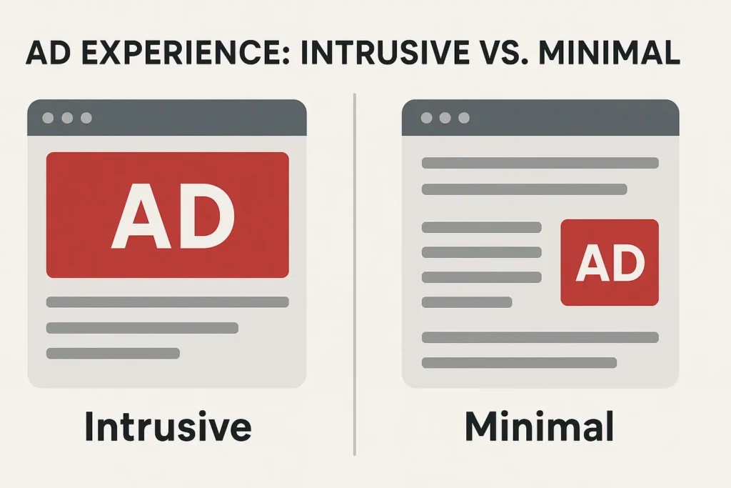 Ad Experience: Intrusive vs. Minimal